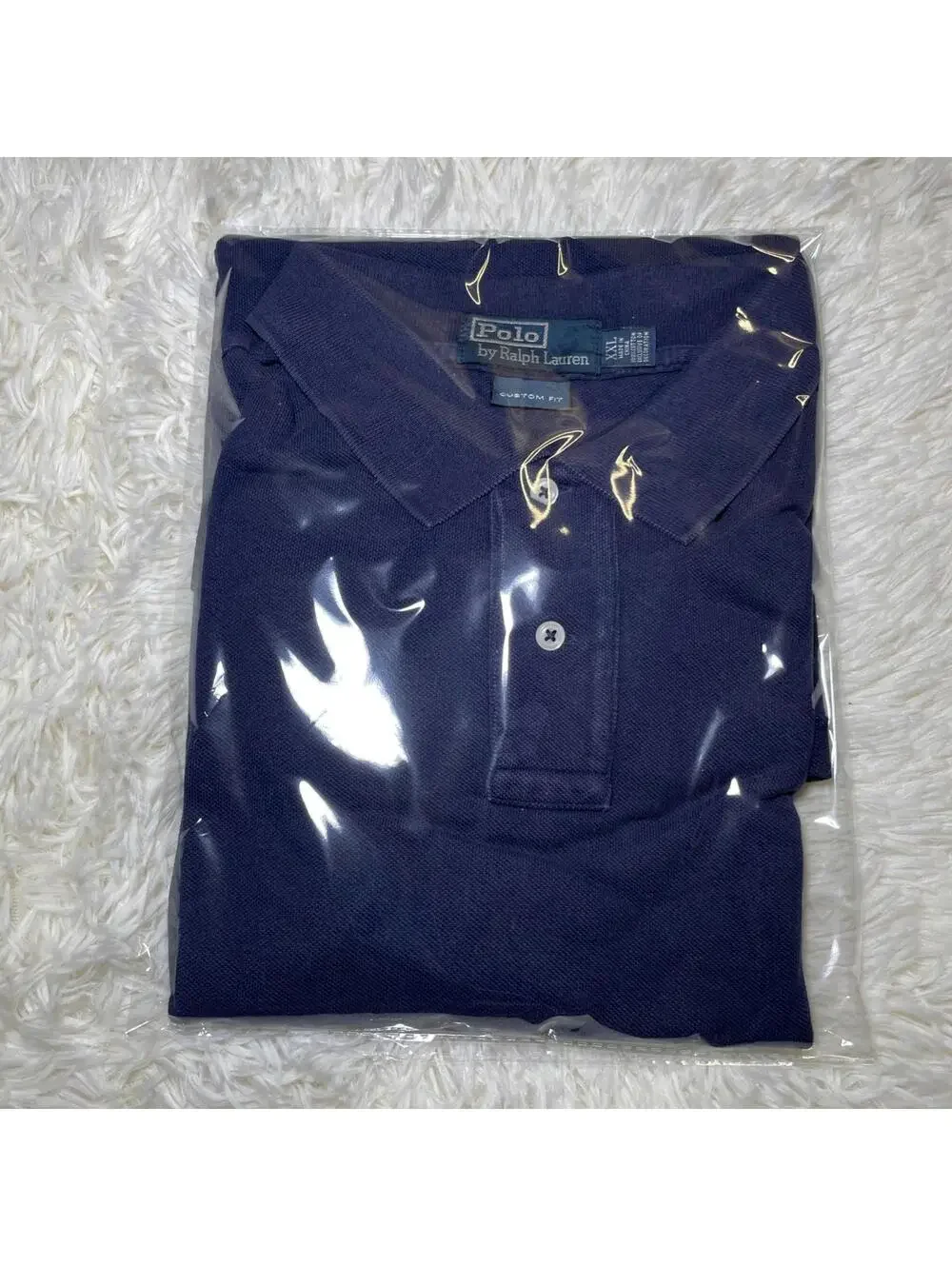Men's POLO Ralph Lauren Men’s Solid Blue Custom Fit Polo Shirt Size XXL Golf SLD